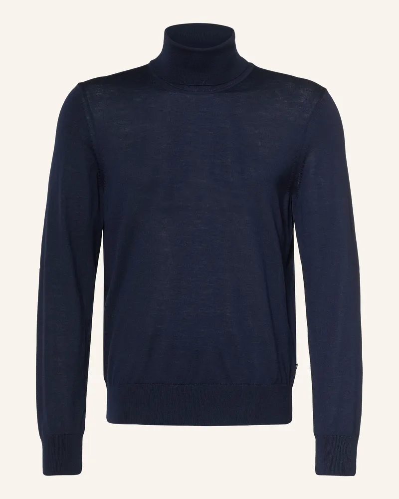 HUGO BOSS Rollkragenpullover Musso blau Dunkelblau