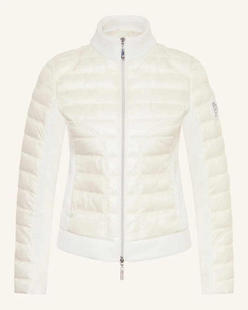 monari Steppjacke Im Materialmix Mit Schmucksteinen weiss Creme