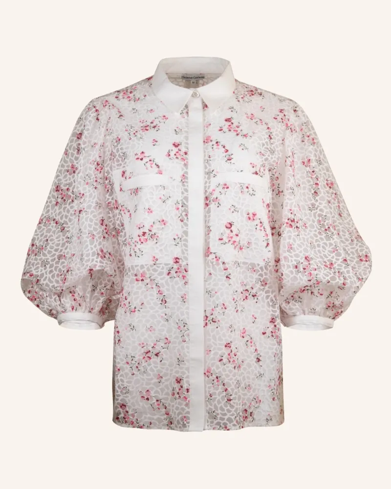 Helene Galwas Bluse Mit Abnehmbaren Kragen Flora weiss Weiss