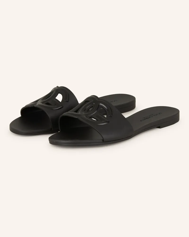 Dolce & Gabbana Pantoletten schwarz Schwarz