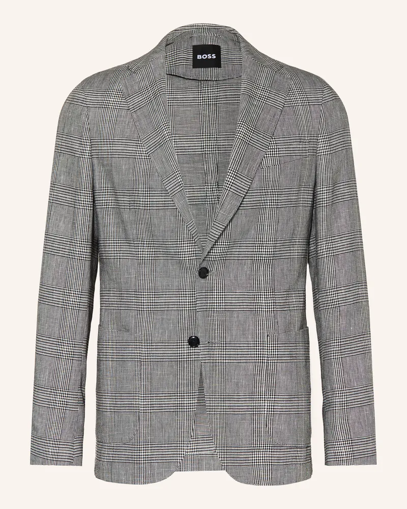 HUGO BOSS Sakko Hanry Slim Fit Mit Leinen schwarz Schwarz