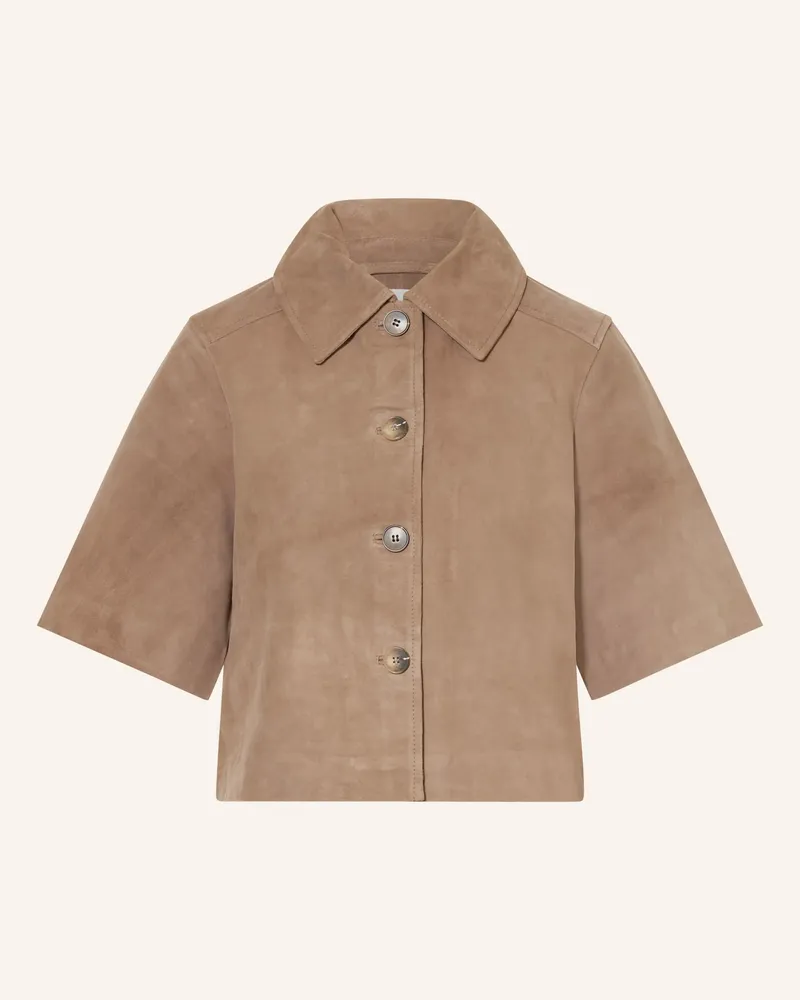 Selected Lederjacke beige Taupe