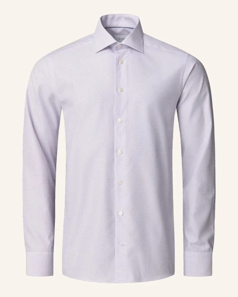 Eton Kariert Signature Twill-Hemd Slim Fit Lila