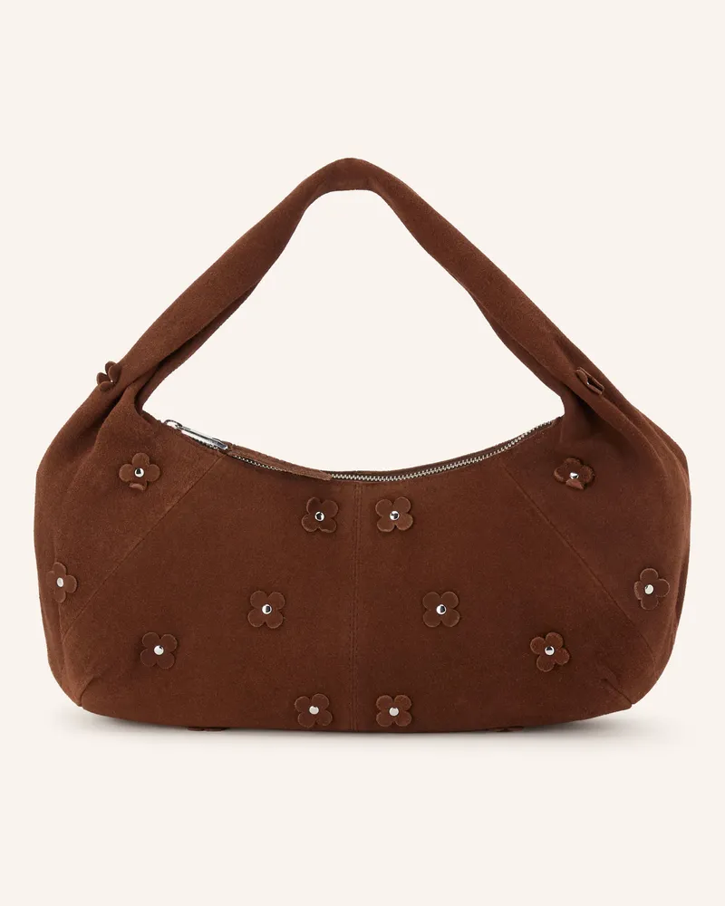 NÚNOO Schultertasche Alma Small Mit Nieten braun Braun