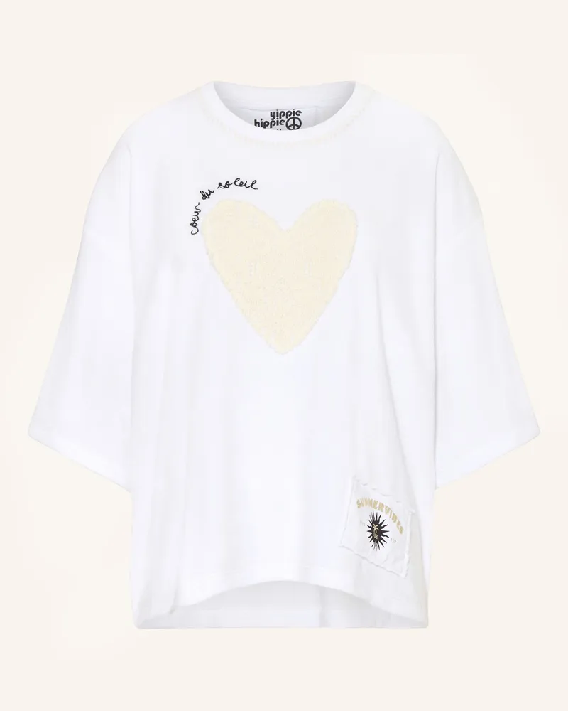 Yippie Hippie T-Shirt Aus Frottee weiss Weiss