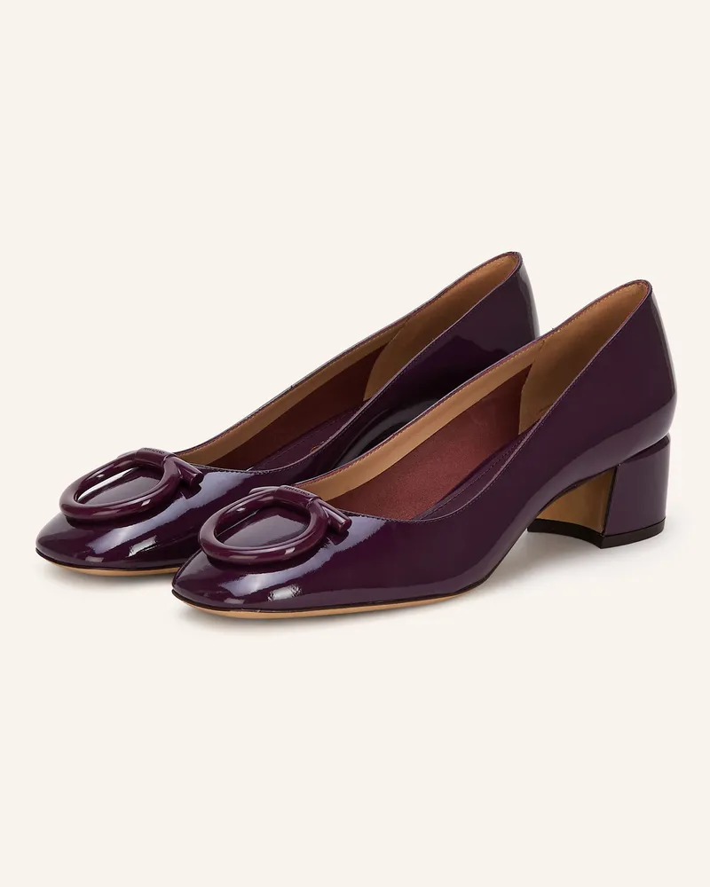 Ferragamo Lack-Pumps Mara 40 rot Dunkelrot
