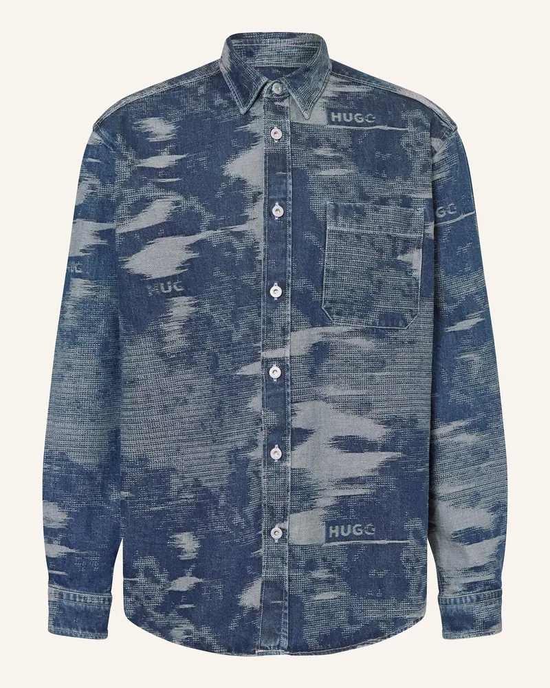HUGO BOSS Jeanshemd EBALTO Comfort Fit Dunkelblau