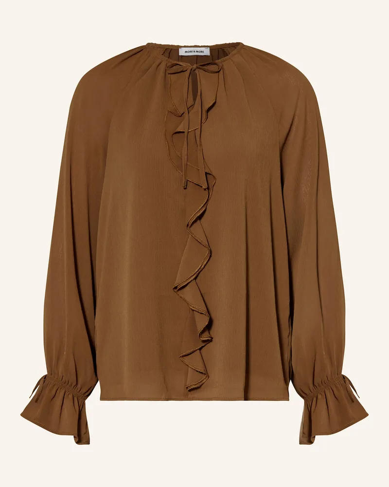 More & More Blusenshirt mit Volants Braun