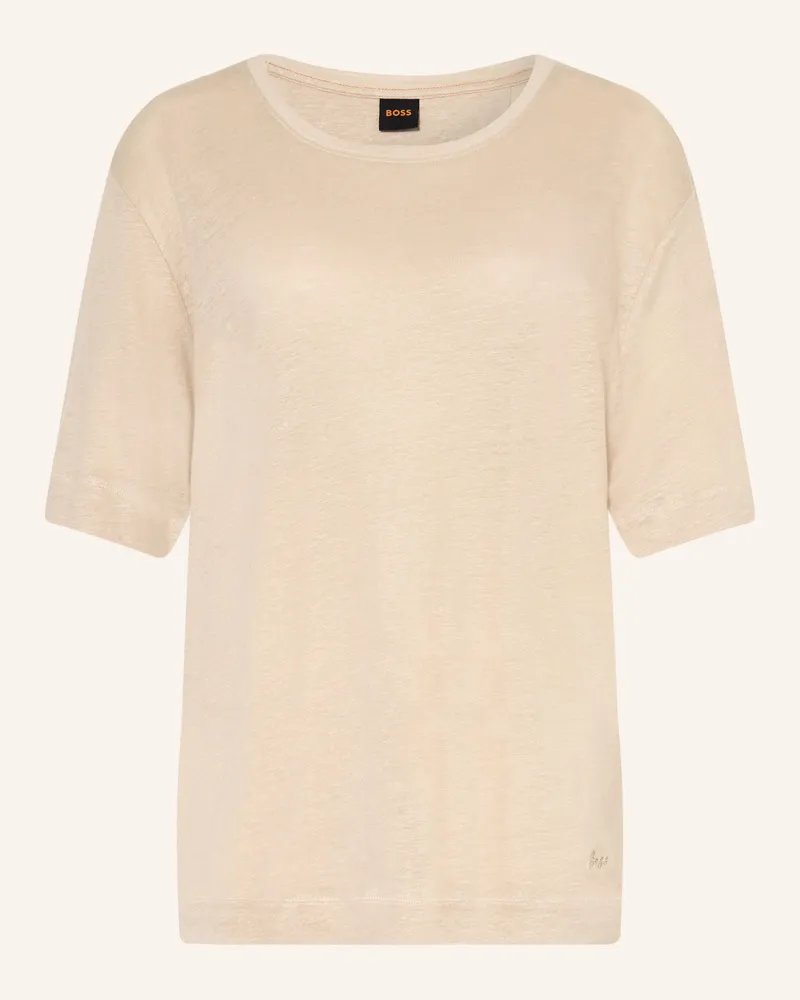 HUGO BOSS T-Shirt Emma Aus Leinen beige Beige