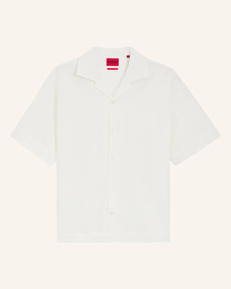 HUGO BOSS Casual Hemd Espino Oversize Fit beige Weiss
