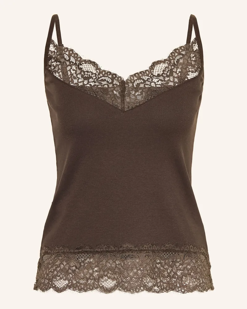 Darling Harbour Jerseytop Mit Spitze braun Chocolate