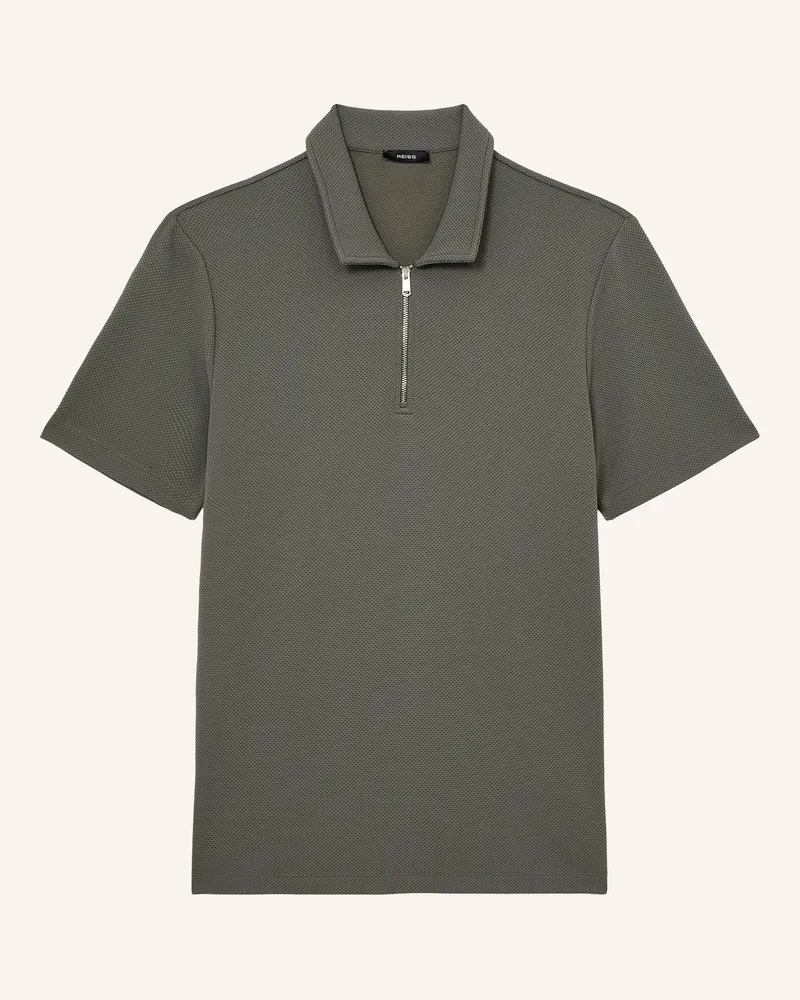 Reiss Strick-Poloshirt Forno gruen Grau