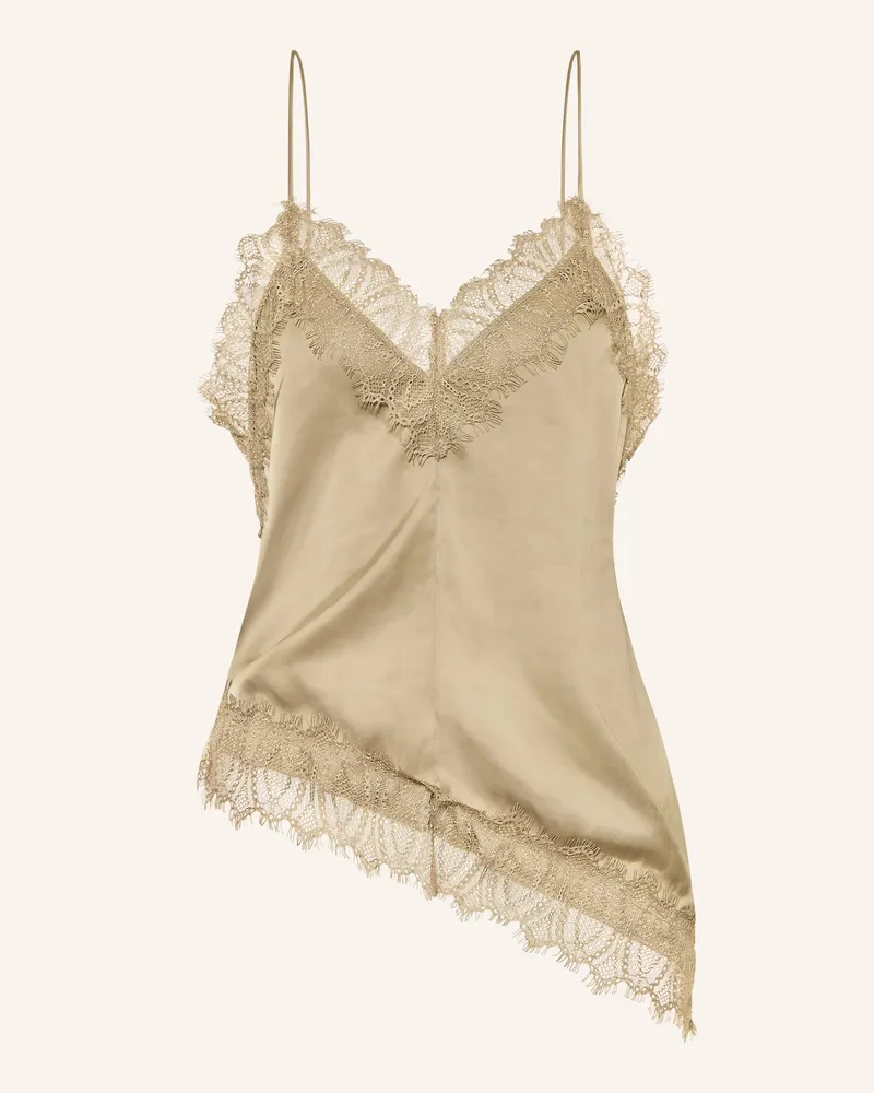 Luisa Cerano Blusentop Mit Spitze gruen Khaki