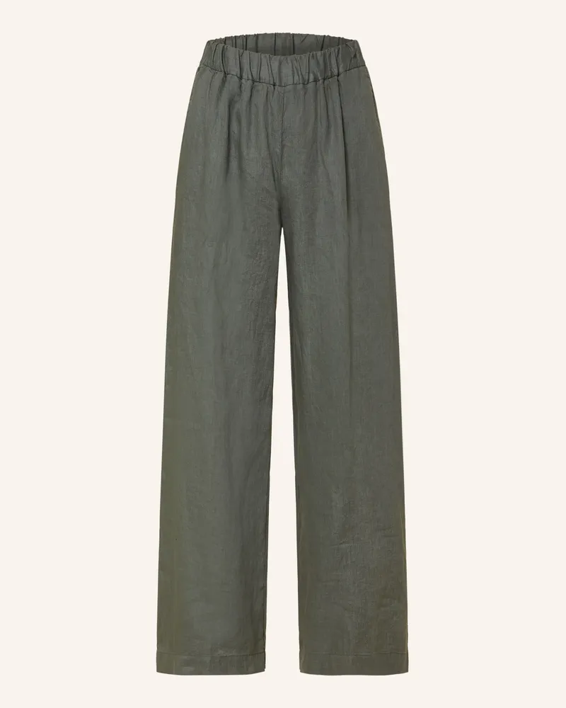 ROSSO35 Marlenehose aus Leinen Khaki