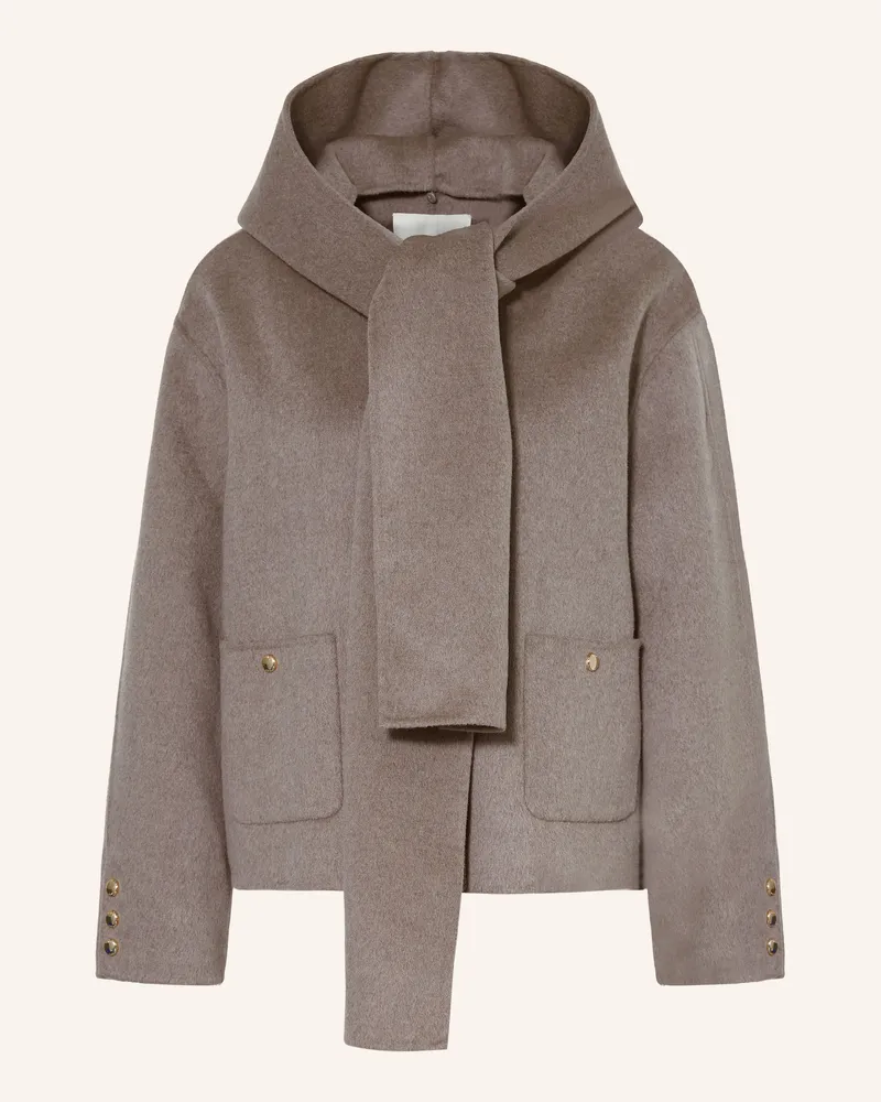 Maje Jacke Mit Abnehmbarer Kapuze beige Taupe