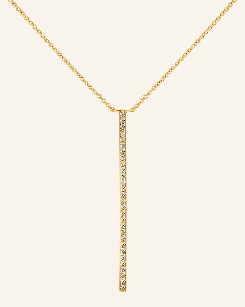 Leaf Halskette Bar Aus 18 Karat Gelbgold Mit Diamanten gold Gold