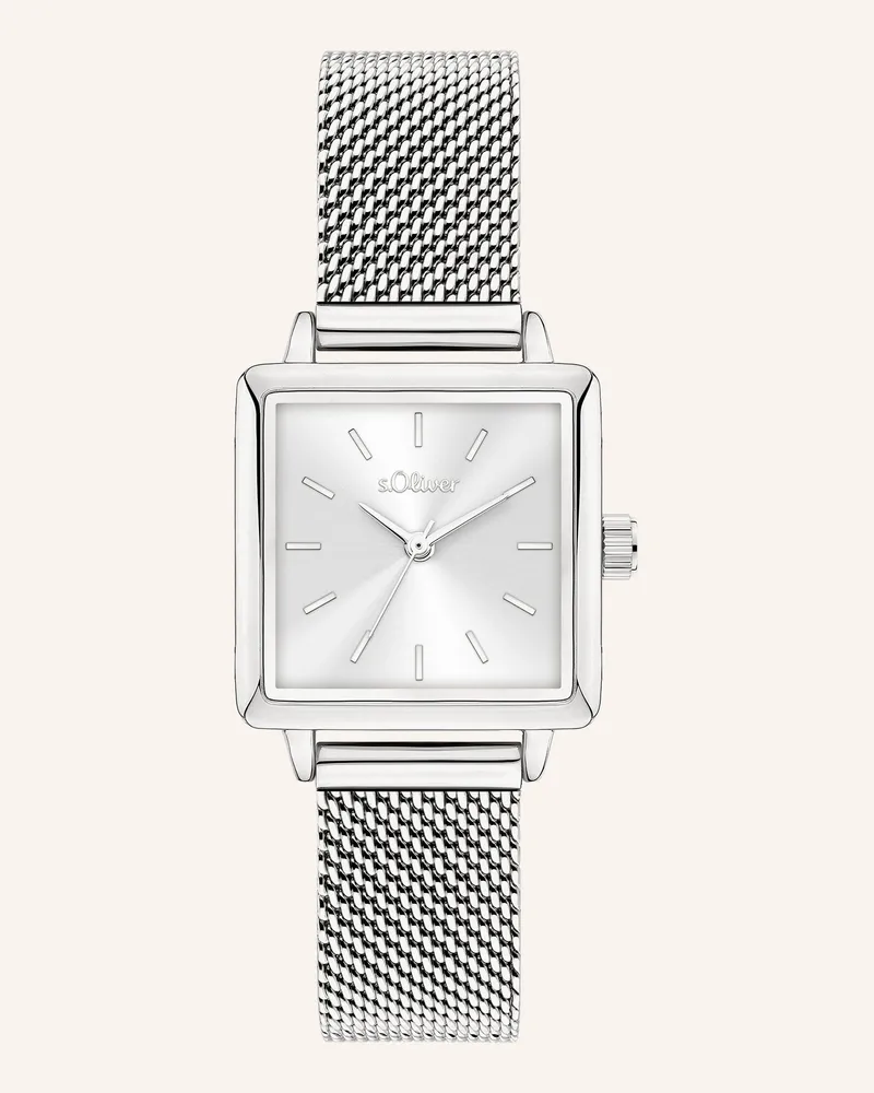 S.Oliver Armbanduhr  aus  Edelstahl Silber