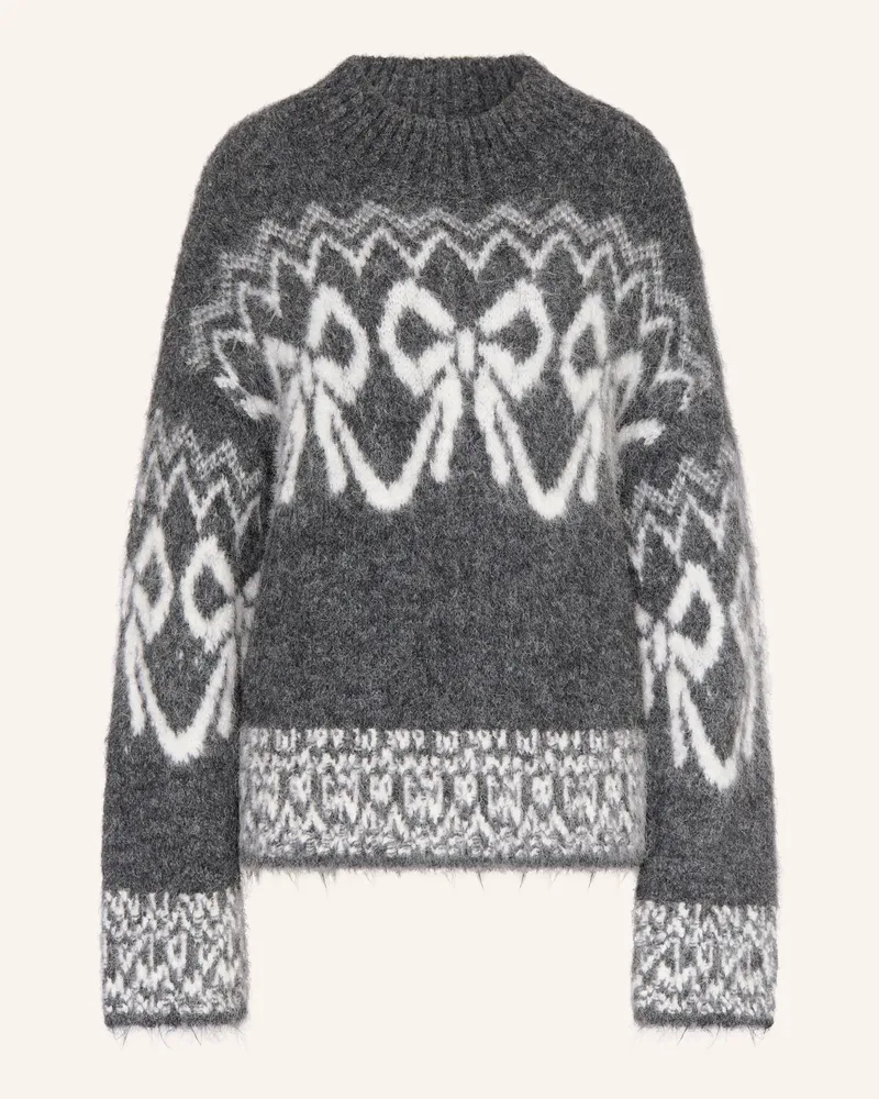 Mrs & HUGS Pullover mit Alpaka Dunkelgrau