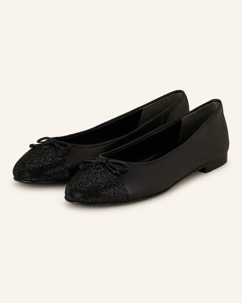 Tory Burch Ballerinas mit Schmucksteinen Schwarz