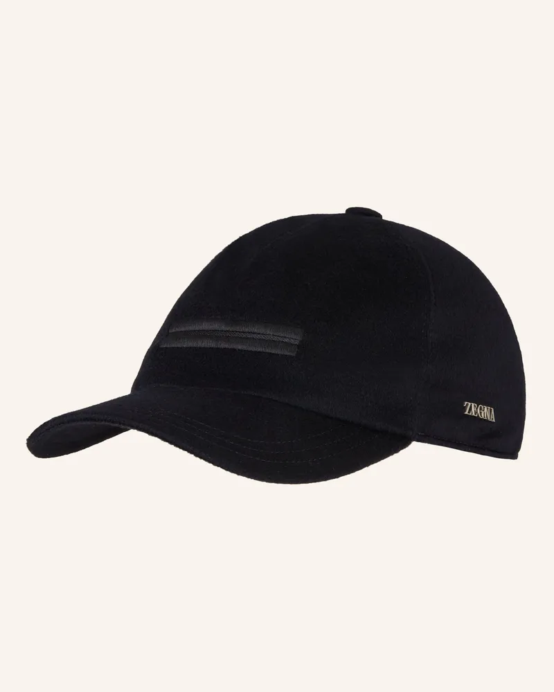 Ermenegildo Zegna Flanell-Cap blau Dunkelblau