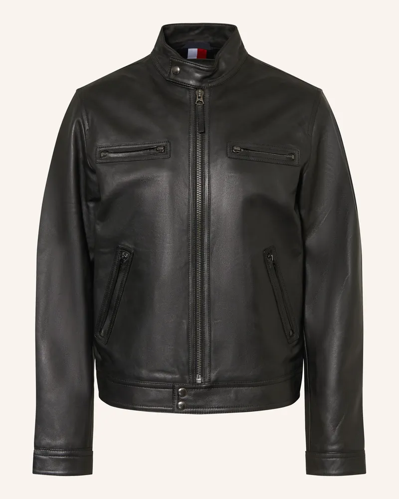 Tommy Hilfiger Lederjacke schwarz Schwarz
