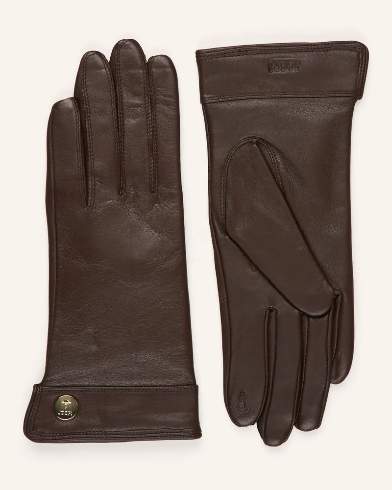 JOOP! Lederhandschuhe Dunkelbraun