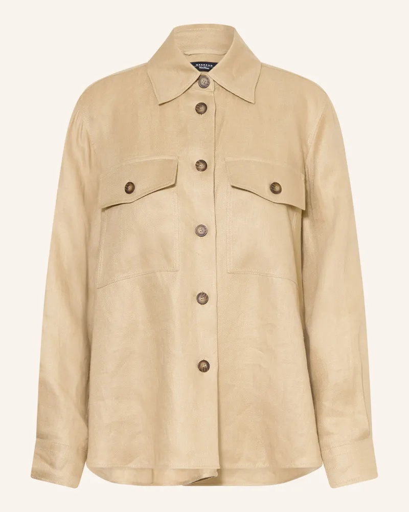 Max Mara Hemdbluse Pomposa Aus Leinen beige Camel