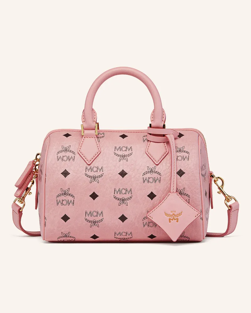 MCM Handtasche Ella Boston Visetos rosa Rosa