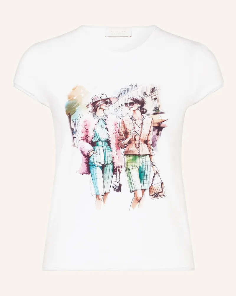 Rich&Royal T-Shirt mit Schmucksteinen Weiss
