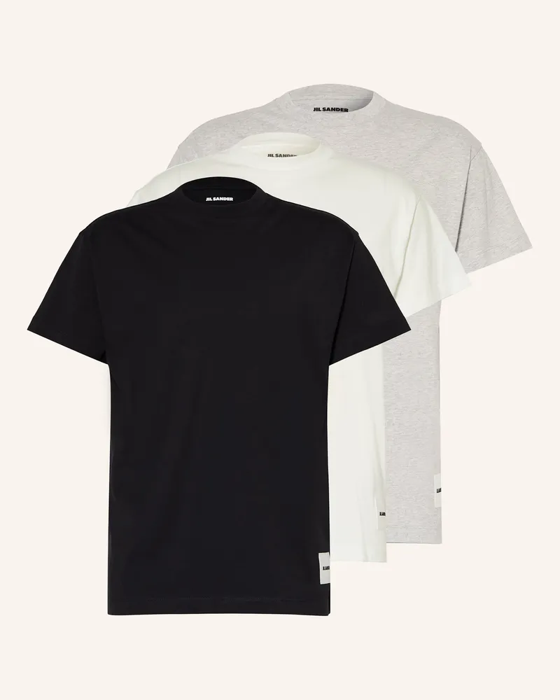 Jil Sander 3er-Pack T-Shirts Schwarz