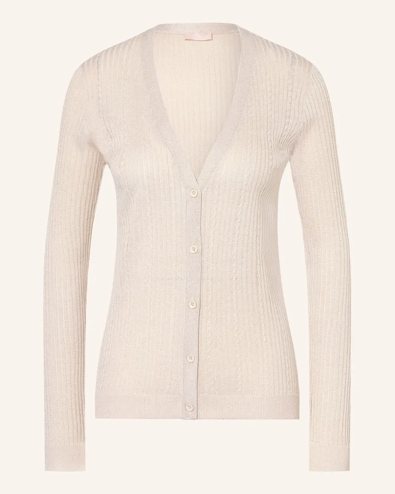 Liu Jo Strickjacke mit Glitzergarn Creme