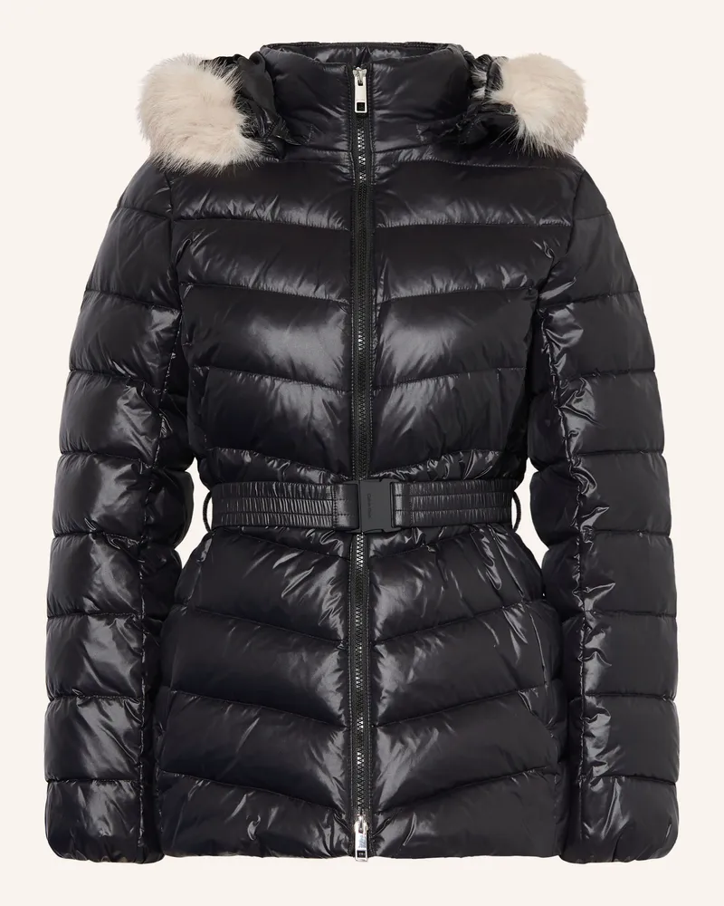 Calvin Klein Steppjacke Mit Abnehmbarer Kapuze Und Kunstfell schwarz Schwarz