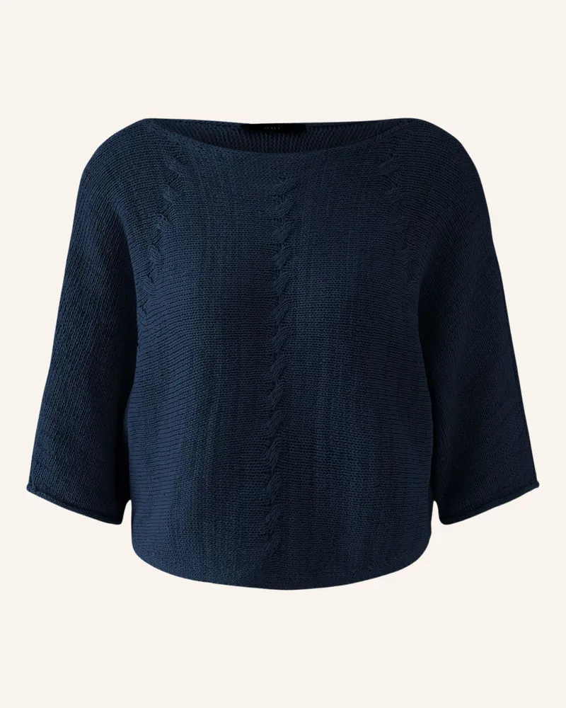 Oui  Strickshirt Mit 3/4-Arm blau Blau
