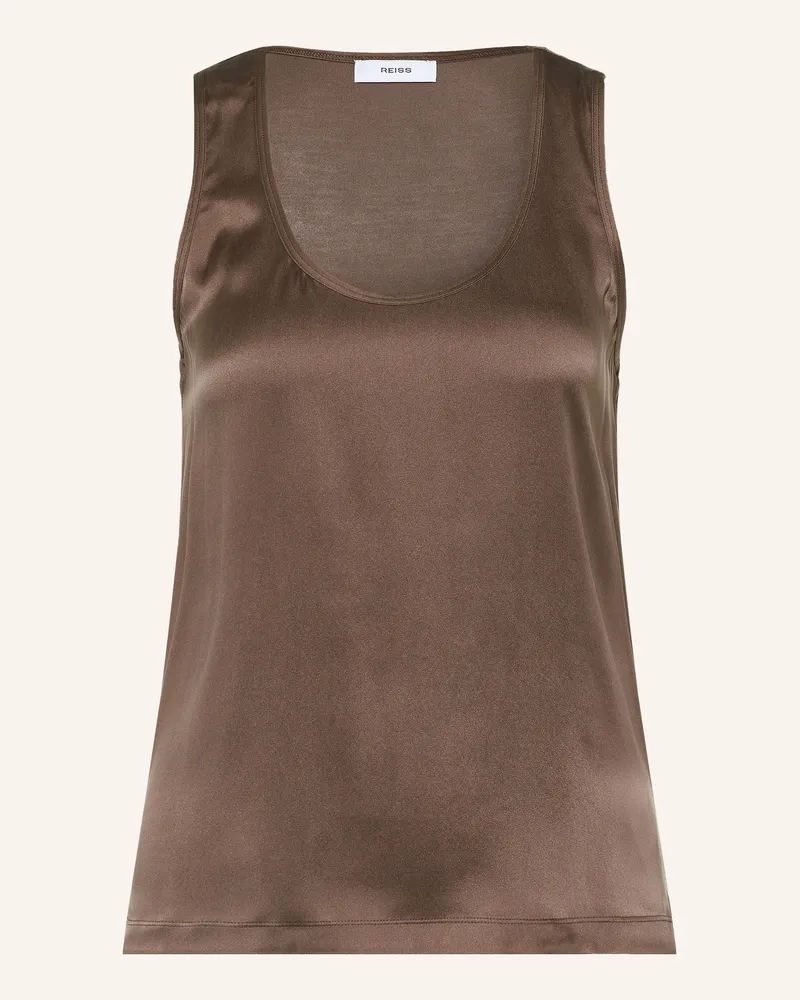 Reiss Top Ruby Mit Seide Im Materialmix braun Braun