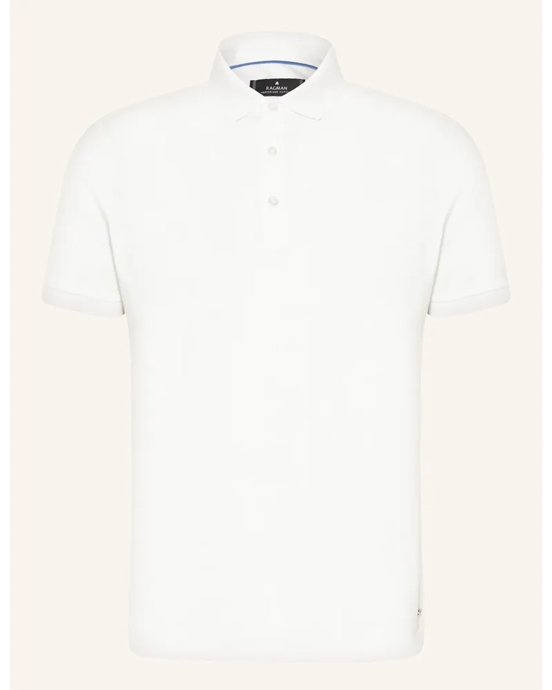 Ragman Jersey-Poloshirt Weiss