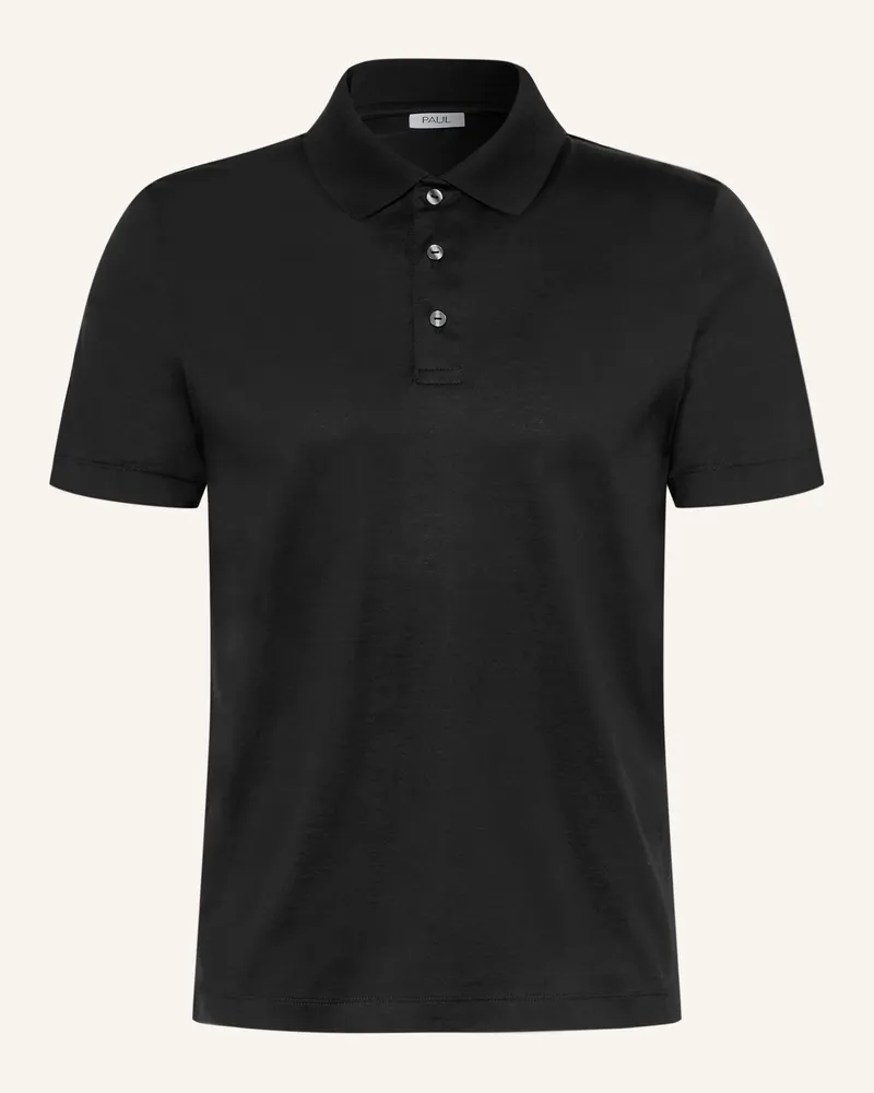 paul Jersey-Poloshirt Schwarz