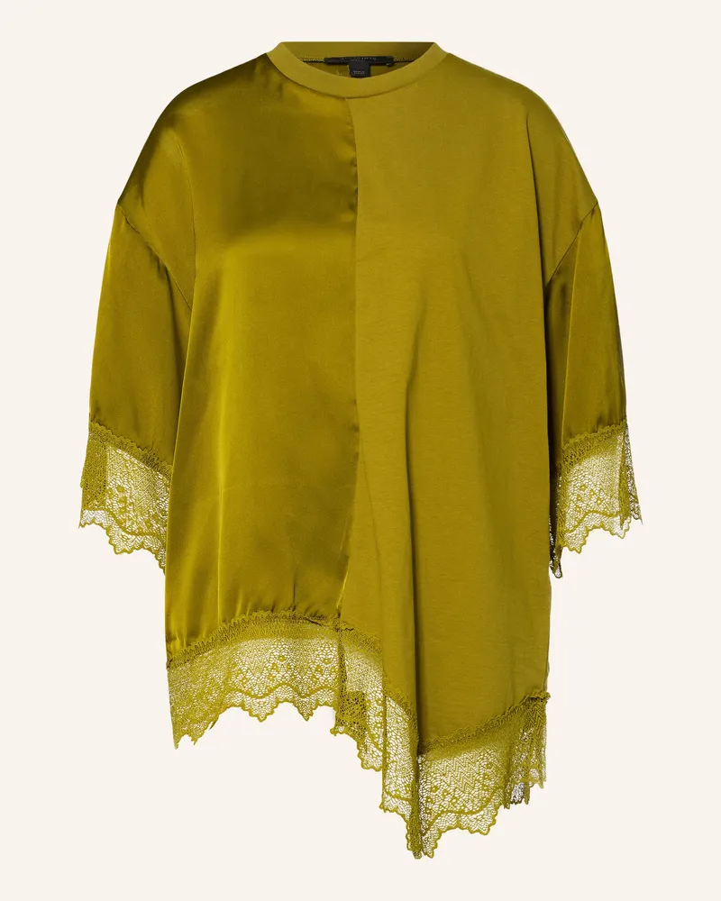 AllSaints Blusenshirt Lenny Im Materialmix gruen Khaki