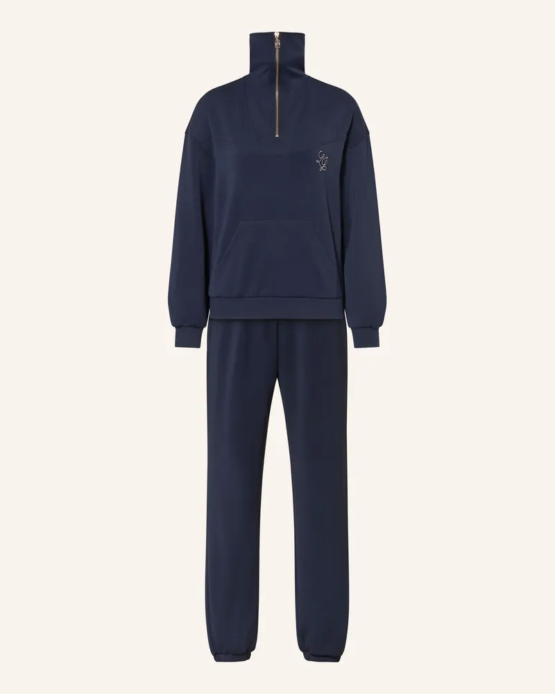 Liu Jo Set: Sweat-Troyer Und Sweatpants Mit Schmucksteinen blau Dunkelblau