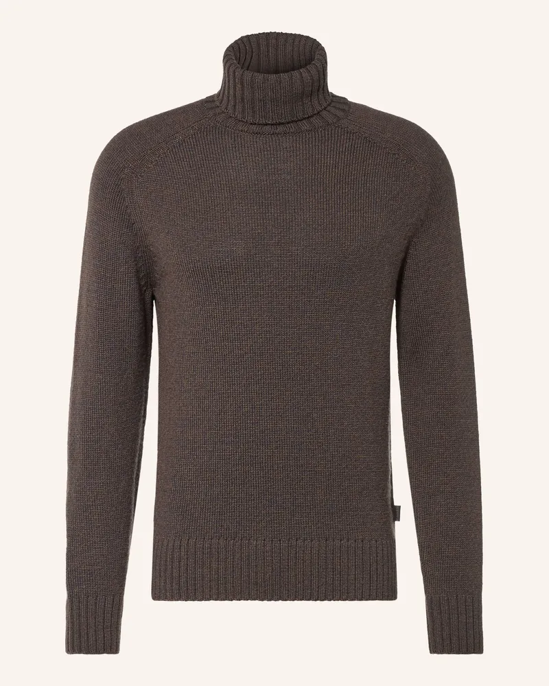 Gant Rollkragenpullover blau Dunkelbraun