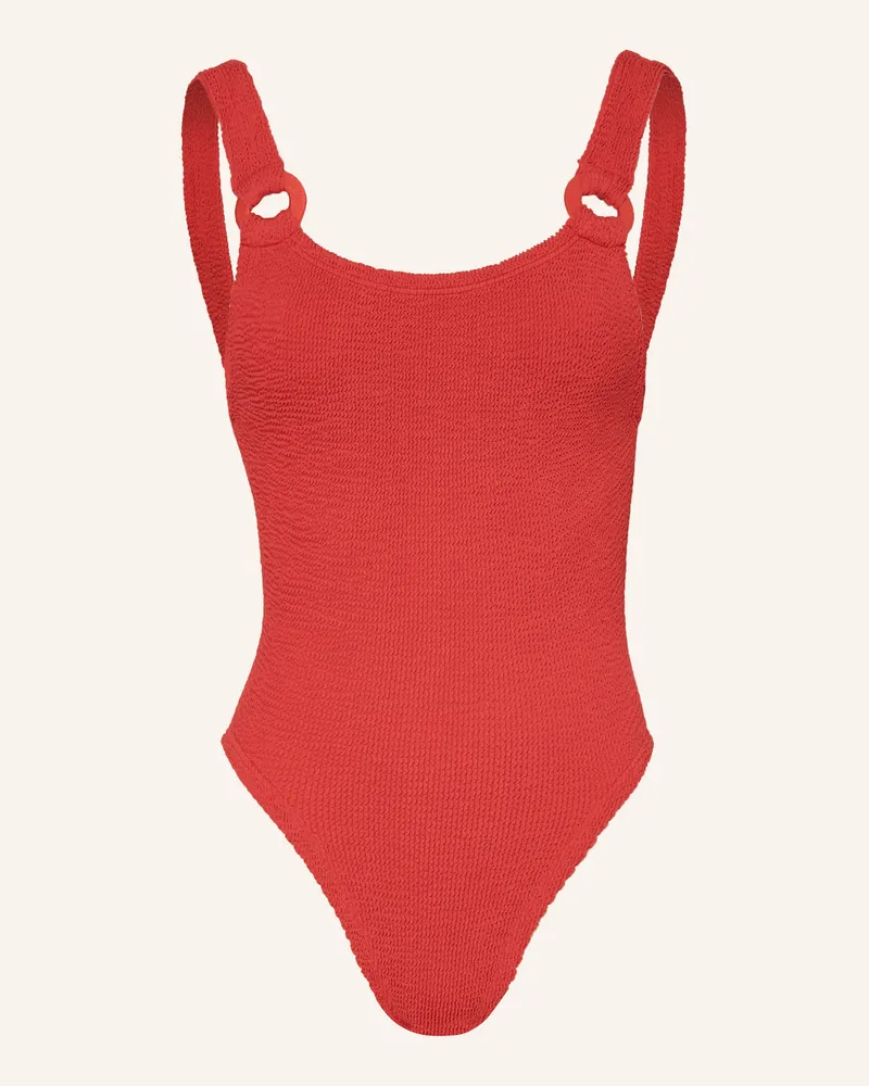 Hunza G Badeanzug Domino rot Rot