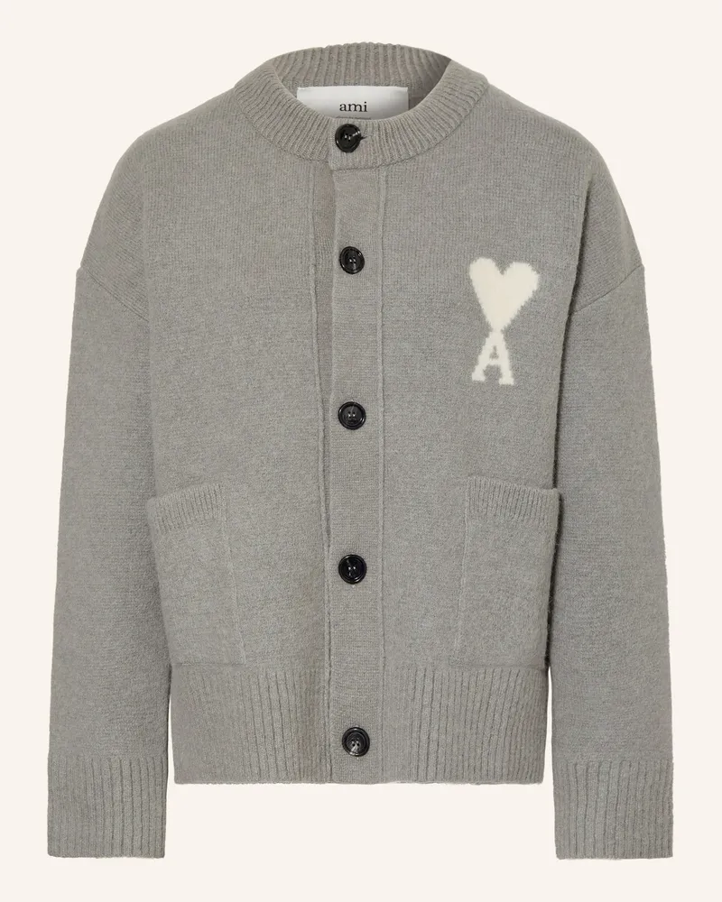 AMI Paris Strickjacke mit Alpaka Grau