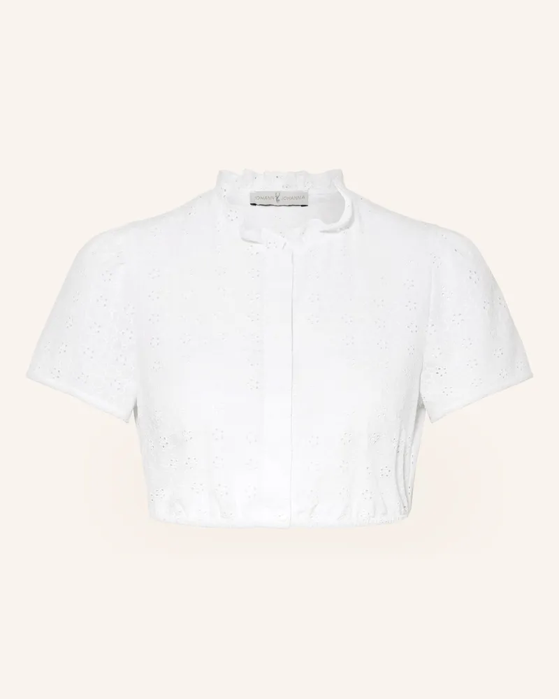 Johann & Johanna Dirndlbluse weiss Weiss