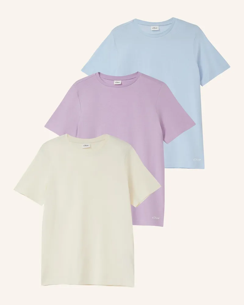 S.Oliver 3er-Pack T-Shirts lila Blau