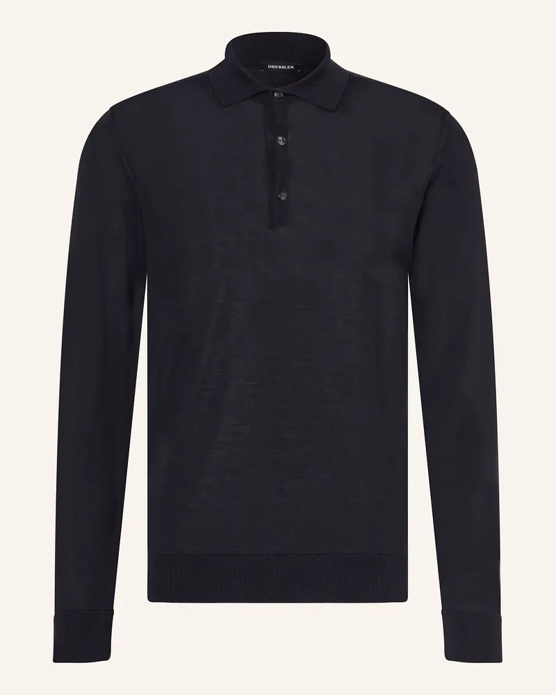 Dressler Strick-Poloshirt Dunkelblau