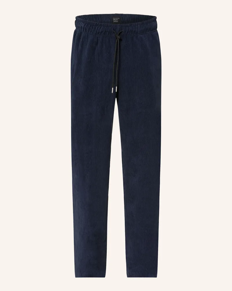 Schiesser Schlafhose Mix+Relax Aus Cord blau Dunkelblau