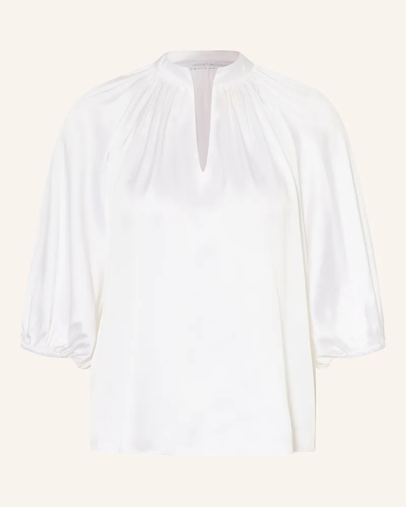 Herzen's Angelegenheit Seidenbluse mit 3/4-Arm Weiss