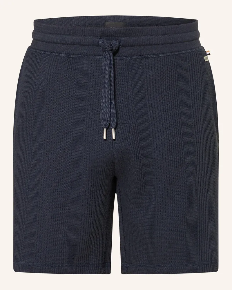 HUGO BOSS Schlafshorts Structure blau Dunkelblau