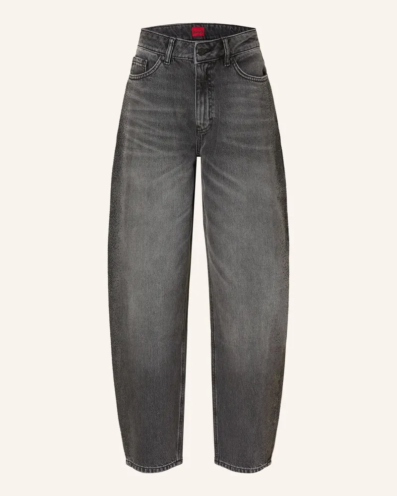 HUGO BOSS Barrel Jeans Gimine Mit Schmucksteinen grau 040