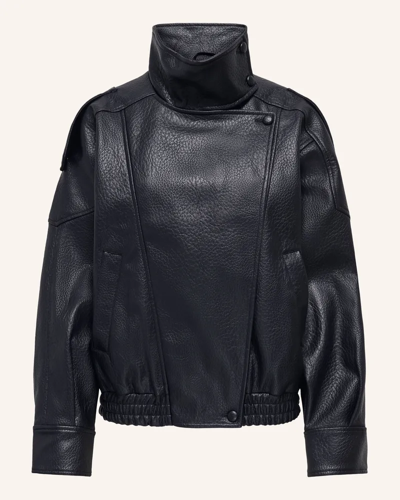 only Jacke In Lederoptik schwarz Schwarz