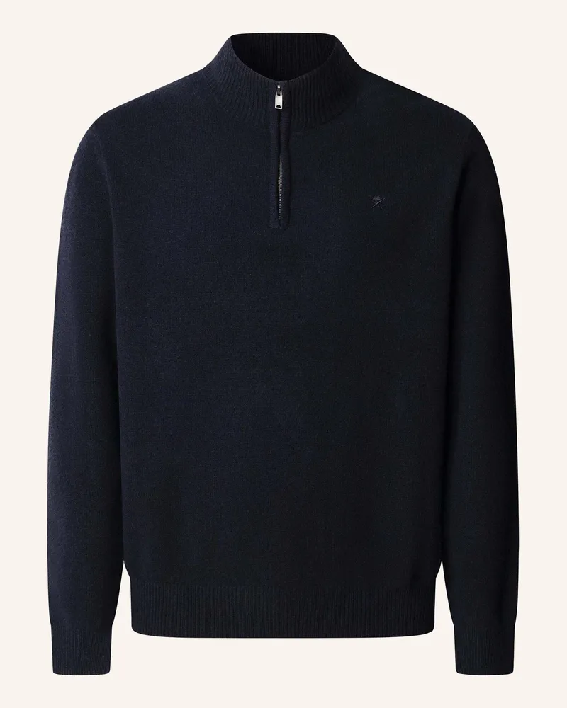 Hackett Pullover LAMBSWOOL HZIP Blau